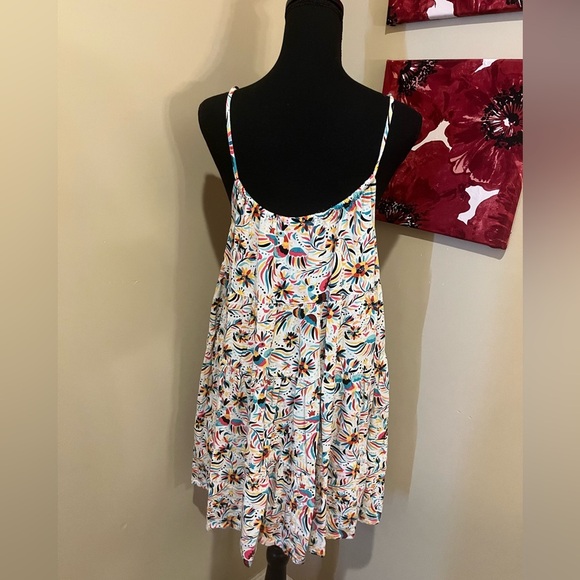 Ariat Colorful Floral & Aviary Spaghetti Strap A line Dress, size Large - Picture 2 of 8